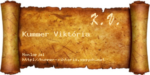 Kummer Viktória névjegykártya